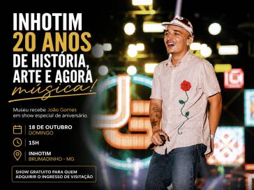 Inhotim comemora 20 anos com João Gomes em encontro de música, arte e natureza